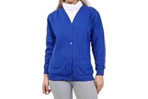 GW CLASSY OUTFIT Girls Boys Kids Jumper Button Fleece Cardigans Long Sleeve Sweatshirts Pull Over Jumpers Round/V- Neck School Uniform