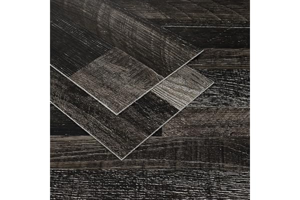 VaryPaper Suelos de Vinilo Adhesivos para Suelos Oscuro 90cmx15cm 20 Piezas Baldosas Adhesivas Suelo Vinilo Suelo Autoadhesivo Cocina Parquet Laminado para Suelo Losetas Autoadhesivas Salon Escalera