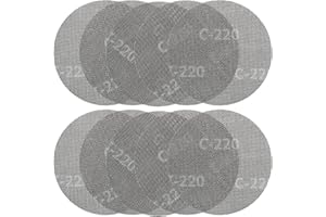 BLUHEN 10 Pièces Disque Abrasif Treillis 225mm Grain 220 Grille abrasive Maille Papier Abrasif Maille Maille Crochet et Boucle Disques de Ponçage pour le Ponçage du Bois,du Plastique, de la Peinture