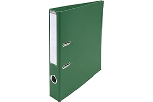 Exacompta - Ref 53553E - Prem'Touch PVC Lever Arch File - 320 x 290mm in Size, 2 Rings, Can Hold A4 Documents, 50mm Spine, 55mm Rings, FSC-Certified - Dark Green Cover