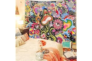 Arawat Dywan ścienny, psychodeliczny grzyb, chusta na ścianę, czerwony dywan ścienny, Aesthetic chusta na ścianę, księżyc, gobelin, krajobraz, chusta na ścianę, hipisowski, trippy, grzyby, dekoracja ścienna (180 x 230 cm)