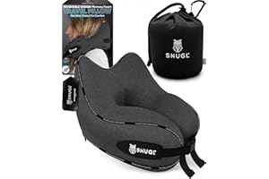 ‎SNUGL SNUGL Neck Pillow, Memory Foam, Washable & Adjustable, Cuddly Neck Travel Pillow for Plane, Car & On the Go, Travel Pillow, Neck Travel Pillow (Dark Grey, Adult Normal)
