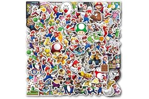 BIMANI 100PCS Super Mario Stickers pour bouteilles d'eau, ordinateur portable, skateboard, vinyle imperméable à l'eau Cute Super Mario Bros Merchandise Stickers, Trendy Decals for Teens, Girls