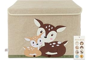 BIECO - Caja de almacenamiento con tapa | 65L plegable | 36 x 36 x 51 cm | Caja de juguetes de tela con tapa grande caja de almacenamiento para niños, diseño de erizo