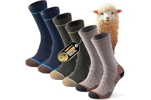 Alaplus Merino Socken Professionell Thermosocken Wandersocken Warme Socken Herren Australien Wolly Gepolstert Trekkingsocken Winter Sportsocken Baumwolle Atmungsaktiv Laufsocken, 3 Paar
