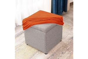 uyeoco Copri Pouf Fodera Poggiapiedi Quadrato Copripoggiapiedi Elastico 50x50/40 x 40 Cover Sgabello Copertura Protettiva per Ottomana(S,38X38CM)