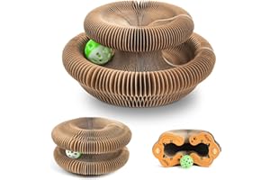 GOFADY Rascador Magic Organ para Gatos | Rascador Grande Plegable con Campanilla | Tunnel de Juego Ampliable y Cama Cueva en Uno | Ideal para Múltiples Gatos y Razas Grandes (Dimensiones estándar)