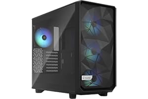 Fractal Design Meshify 2 Lite RGB Black ATX Flexible Light Tinted Tempered Glass Window Mid Tower Computer Case