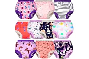 BIG ELEPHANT Baby Mädchen 6er-Pack Töpfchen-Unterwäsche, gepolsterte, saugfähige Blumen-Trainingshose für Kleinkinder