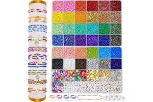 CGBOOM Perlen zum Auffädeln, 18000 stück 3mm Perlen für Armbänder Schmuck , Glasperlen zum Auffädeln Ketten Selber Machen Set