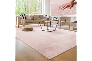 Paco Home Waschbarer Teppich Wohnzimmer Schlafzimmer Kurzflor rutschfest Flauschig Weich Moderne Einfarbige Muster, Grösse:200x280 cm, Farbe:Rosa