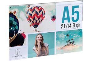 Exacompta - Réf. 84855D - 1 pochette murale A5 horizontale pour afficher les photos ou documents - (vissable et collable) - en PMMA (acrylique) très haute transparence - Couleur cristal