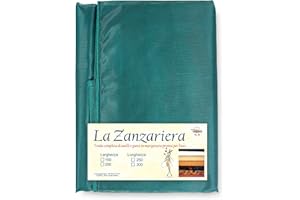 Tex family Tenda Rete ZANZARIERA Marquisette da Esterno piombata in 8 Misure Diverse Unito Verde - Cm. 300 x 250