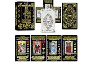 Smoostart Cartas Tarot Español para Principiantes con Explicación, Holográfico Tarot con Guía para Principiantes, Palabras Clave, Elemento, Planeta, Zodiaco, Chakra, Sí O No, Numerología