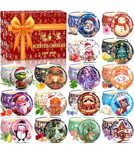 Bougies Parfumées De Noël, 9 Bougies Cadeau Bougie Parfumée