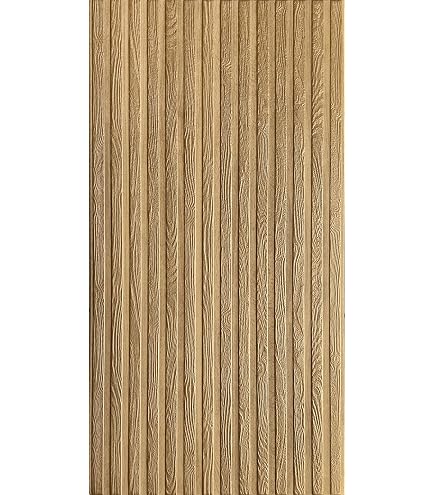 Set Di 4 Pannelli Decorativi Acustici A Stecche In Legno Effetto Rovere Chiaro – 120x30 Cm Cadauno (totale 120x120 Cm), Con Linee Nere