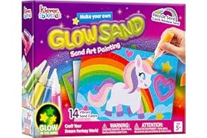 Klever Kits Sandbilder Kinder,Sandmalerei für Kinder ab 5+,Basteln Sand Bilder Meerjungfrau,Kreativ Bastelset,Sand Painting,Geburtstagsgeschenk Mädchen Glow Kunst Malerei,farbige Malerei