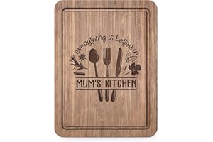 Juratar Gifts for Mum from Daughter Son, Mum Birthday Gifts, Walnut Wood Cutting Board Presents for Mum, Mother's Day Thanksgiving Christmas Mummy Mum Gifts