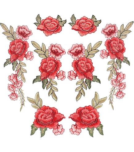 9 Toppa Ricamata Computerizzata A Forma Di Rosa In 9 Colori Da Cucire Stirare Accessori Costume