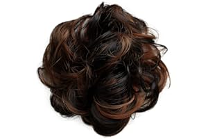 CAISHA Postiche Choucho Avoir Les Cheveux Relevés Avoir Les Cheveux Relevés Volumineux Bouclé Chignon Brun Mix G39A