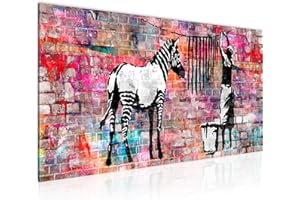 Runa Art Tableau Decoration Murale Banksy Lavant Zèbre 1 Partie Moderne Toile non tissée Salon Salle Art Urbain Coloré 012912c