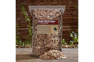 GWERNYFED WOOD Maple Smoking/Smoker Wood Chips 3 Litre - (24 Varieties to chose from) Kiln Dried Woodchips for Smoking Food/Smokers/BBQ's/Ovens - 100% Natural (Maple)