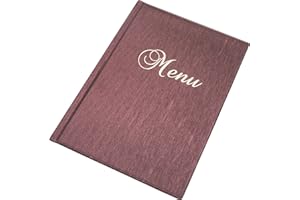 DWA schlichte DIN 1/2 A4 Metallic dunkel rot Speisekarte 6 Folien Speise- und Getränkekarte edel