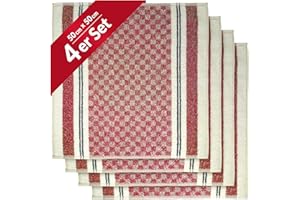 Lashuma 4er Set Frottee 50x50 cm Handtücher, Sienna Robuste Abtrockentücher Rot
