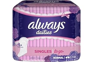 Always Dailies Singles To Go Fraîcheur Flexible/Confortable/Pochette Individuelle Protège-Slips 20 Pièces - 1 pc