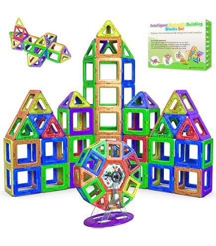 Magnetische Bausteine 118 Teile – STEM Lernspielzeug, Fördert Kreativität & Feinmotorik, Ab 3 Jahren