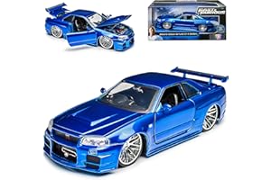 Nisan Skyline GT-R R34 Blau Brian´s Paul Walker The Fast and The Furious 1/24 Jada Modell Auto