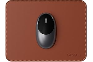 SATECHI Alfombrilla De Ratón Eco-Leather 25 cm x 19 cm - Segura para Superficies De Madera Lacadas y Barnizadas (Marrón)