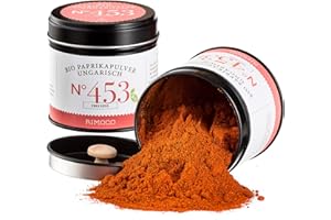 ‎RIMOCO Rimoco N°453 Bio Paprikapulver ungarisch edelsüß - Paprika Pulver fein gemahlen aus Ungarn mit fruchtig frischem Aroma | Bio Anbau (DE-ÖKO-007) | 70g in eleganter Gewürzdose mit Aromadeckel
