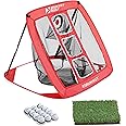 Rukket Sports Pop Up Golf Chipping Net | Choose Standard or Light-Up | Outdoor/Indoor Golfing Target Accessories and Backyard Practice Swing Game | includes Foam Practice Balls