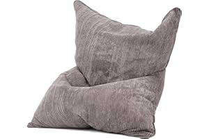 ‎GREEN BEAN Green Bean Square XXL Indoor Bezug aus Kord 140 x 180 cm - ohne Füllung - Sitzsackhülle, Sitzsackbezug - 600D Oxford, Cord - kuschelig, weich, robust - waschbar, mit Innensack - Grau