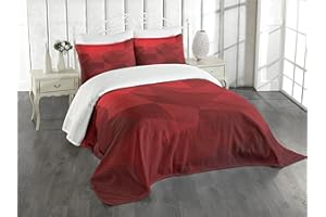 ABAKUHAUS rot Tagesdecke Set, Triangular Mosaik mit Poly, Set mit Kissenbezügen Romantischer Stil, für Doppelbetten 220 x 220 cm, Blaugrau Violett