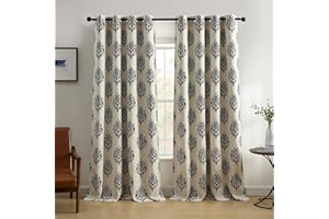 Elrene Home Fashions Navara Medallion Room Darkening Window Curtain Panel 52 x 84 Inches (1, Black