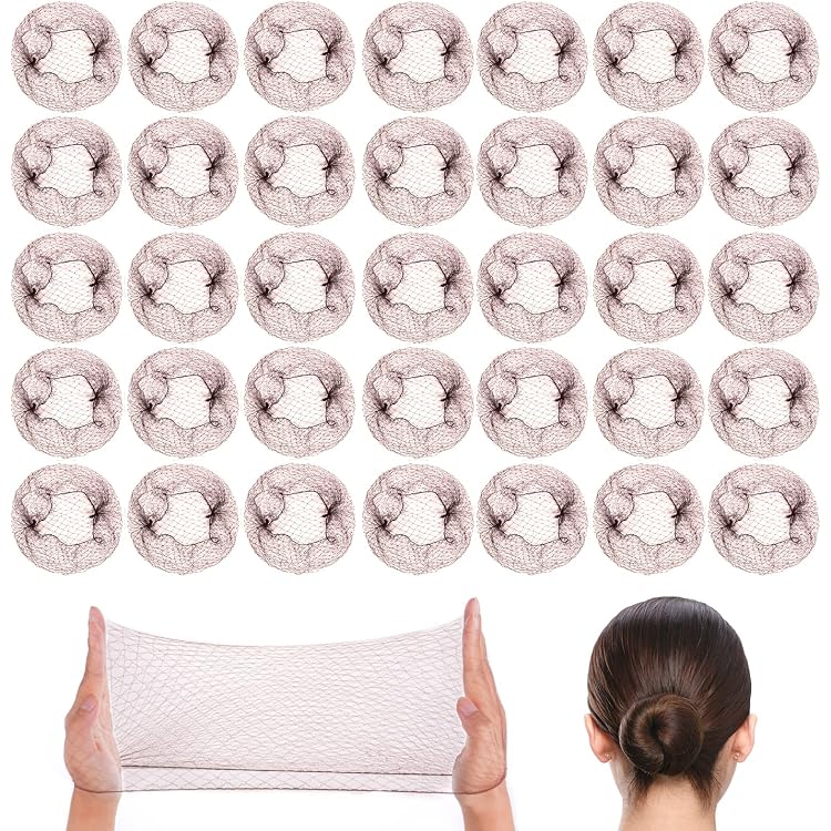 20 Unsichtbare Haarnetze + 40 U-Clips – Elastisch, Aus Nylon, Für Dutt, Sport, Beruf & Schlafen