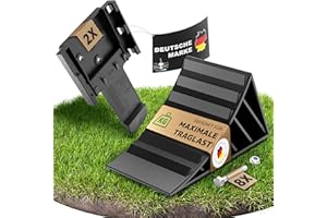WERKTHOR Cales avec Support [Lot de 2] et Matériel de Fixation - Cales pour Remorques Jusqu'à 1600kg de Charge à L'essieu - Accessoires pour Remorques de Voitures (Montables)