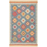 NOMAD NMD 04 NAVY Yıkanabilir, &Ccedil;ift Taraflı Kullanıma Uygun Yumuşak Tuşeli Otantik Kilim, &Ccedil;ok Renkli, 80 x 150