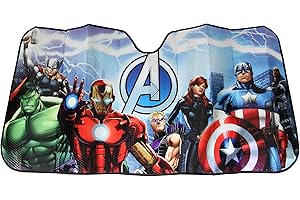Plasticolor 003695R01 Marvel Avengers Accordion Style Car Truck SUV Front Windshield Sunshade