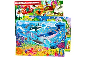 QUOKKA Puzzle 100 Piezas Niños 3 4 Años – Set de 3 Puzzles Animales Marinos 5 6 Años – Océano Bosque Animales e Insectos Rompecabezas Niños – Juguetes Educativos Regalo de 4 a 9