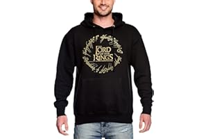 Elbenwald Bluza z kapturem władca pierścieni z przodu, kaptur ze ściągaczem i kieszenią z przodu dla mężczyzn i kobiet, czarna