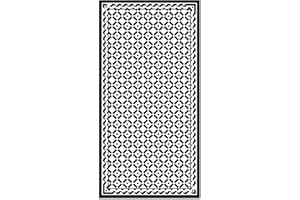 Panorama Alfombra Vinílica - Modelo Geometría Cuadrados Negro 60x250 cm - Varios tamaños - Decoración Hogar, Cocina y Salón