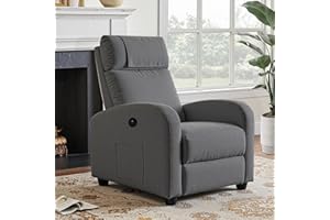 FiveWillowise Fernsehsessel Ruhesessel Relaxsessel mit Verstellbarer Beinablage und Verstellbarer Rückenlehne bis 140°, Einzelsofa, Liegesessel, TV Sessel mit Liegefunktion, Dunkelgrau