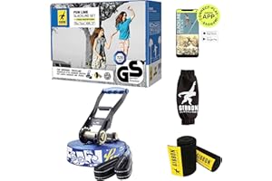 Gibbon Slacklines Fun Line with treewear, blue, 15m, 12,5m line + 2,5m ratchet strap, incl. ratchet protection and ratchet with safety lock, tree and line protection 50mm/2" wide