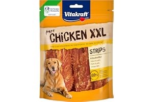 Vitakraft Pure Chicken XXL Strips, hundgodis, kycklingfilé, hundar träning godis, utan tillsats av socker och spannmål (1 x 2