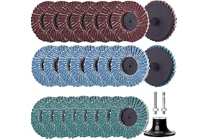 Tendak 24 Stück Fächerscheiben 2 Zoll Schleifscheiben Körnung 60/80/100/120 Lamellenscheiben zum Polieren Entgraten (50mm)