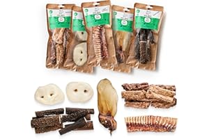 Bobik Snobik Caja Chuches Naturales Perro y gratos| premios Mezcla para Perros|Mezcla de Comida Naturales para Mascotas| Masticables para Perros y Gatos 5 Unidades | Snacks saludables para Perros