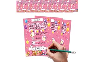 KEÏNELS Inviti Compleanno Bambina Originali - 32 Biglietti Invito Unicorno Festa Di Compleanno Bimba - Kit Compleanno Originale